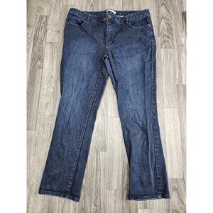 (3/$35) Coldwater Creek Jeans Womens 14 Blue Bootcut Stretch Denim Classic Ankle